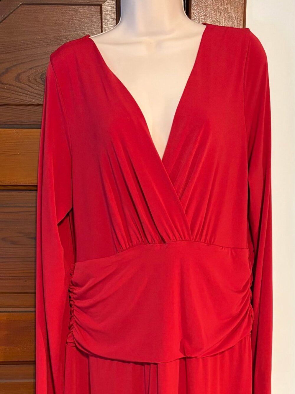 Long Elegant Legs Women’s XL Tall Red Flattering Long Sleeve Dress